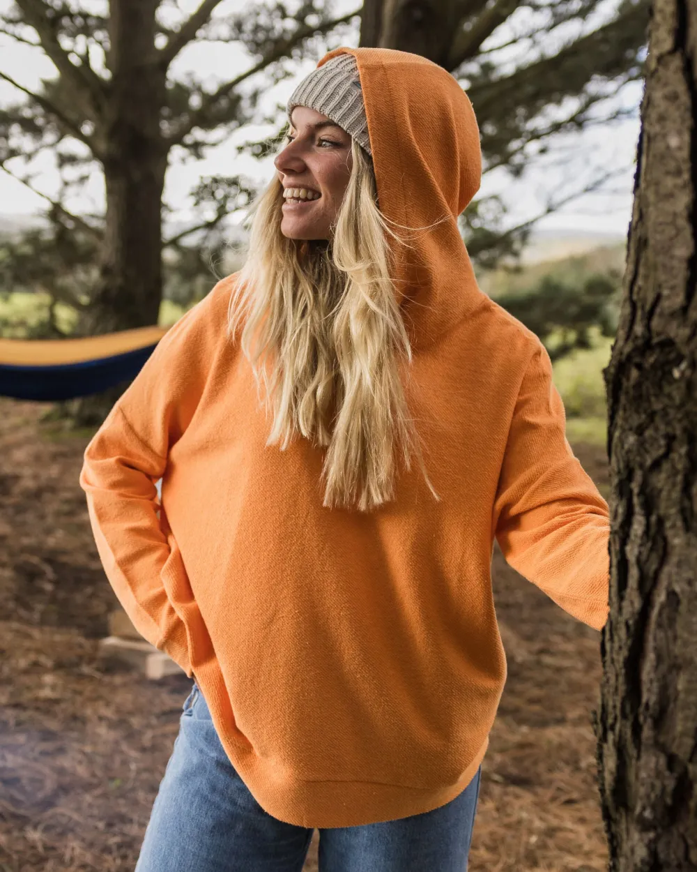 Women Passenger Clove Organic Cotton Textured Hoodie