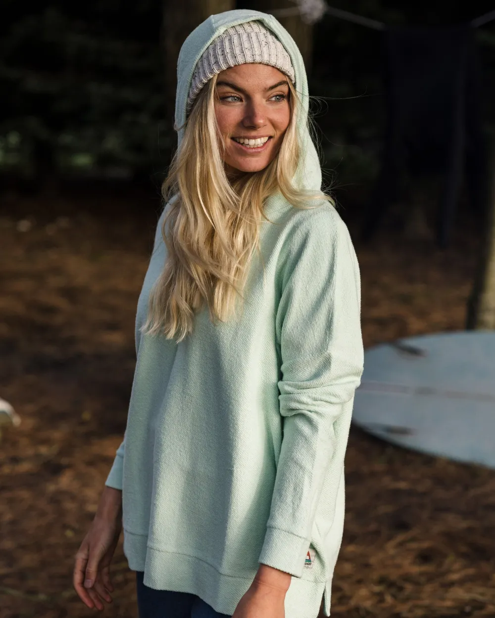 Women Passenger Clove Organic Cotton Textured Hoodie