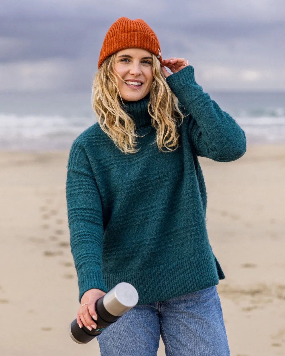 Women Passenger Snug Recycled Polo Neck Knitted Jumper